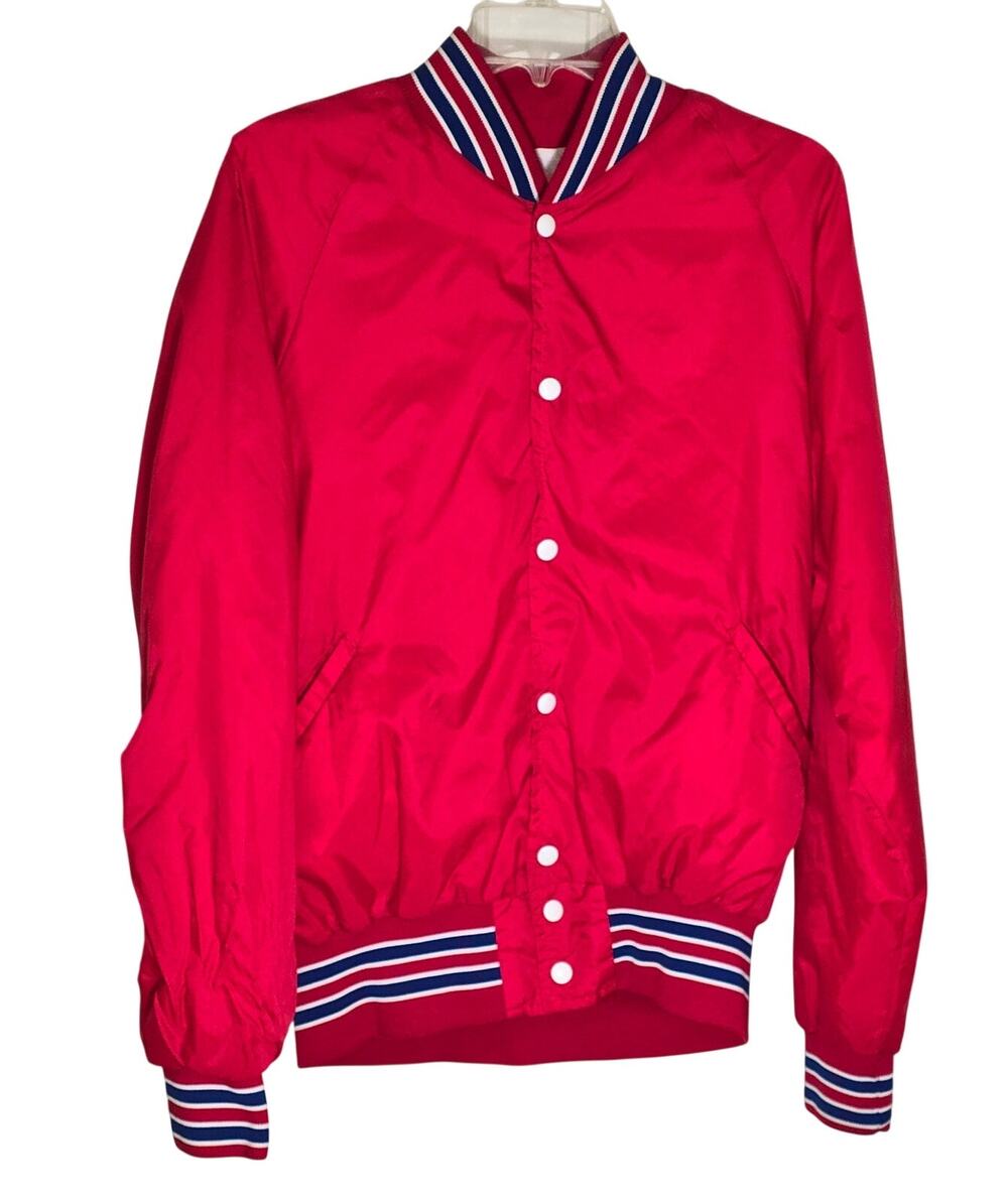Vintage Bike Southern Athletic Red Satin Bomber 70s/80s Jacket Pristine XL